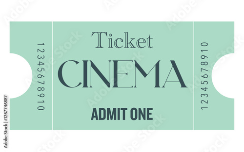 Cinema Ticket, Admit one ticket, vintage ticket
