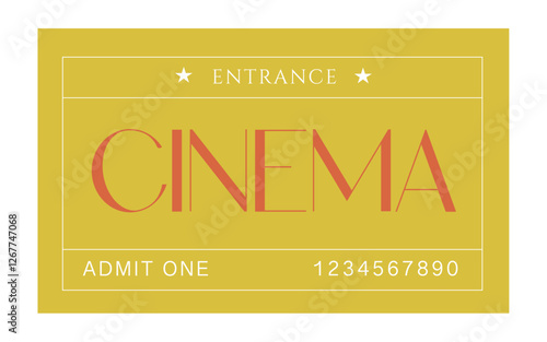 Cinema Ticket, Admit one ticket, vintage ticket