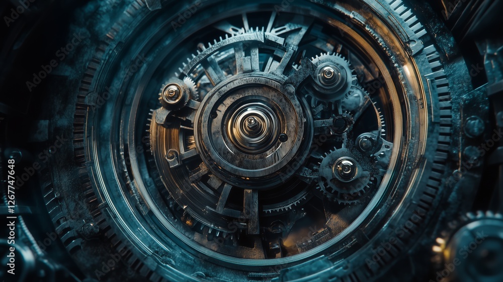 Fototapeta premium The industrial beauty of precision gears