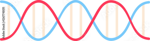 Colorful DNA double helix rotating and forming a seamless loop, symbolizing genetic inheritance, scientific research, and the building blocks of life
