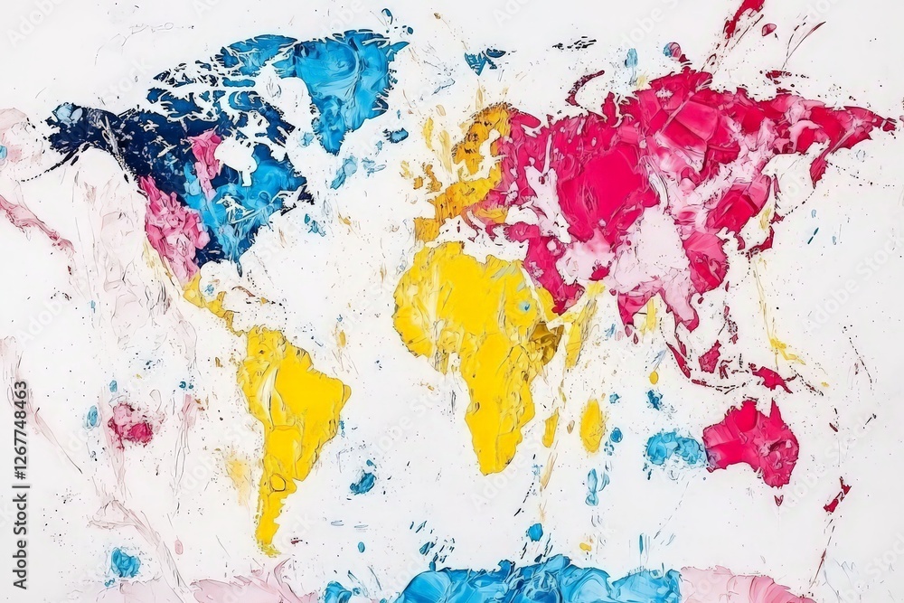 Vibrant Abstract World Map Vibrant Abstract World Map
