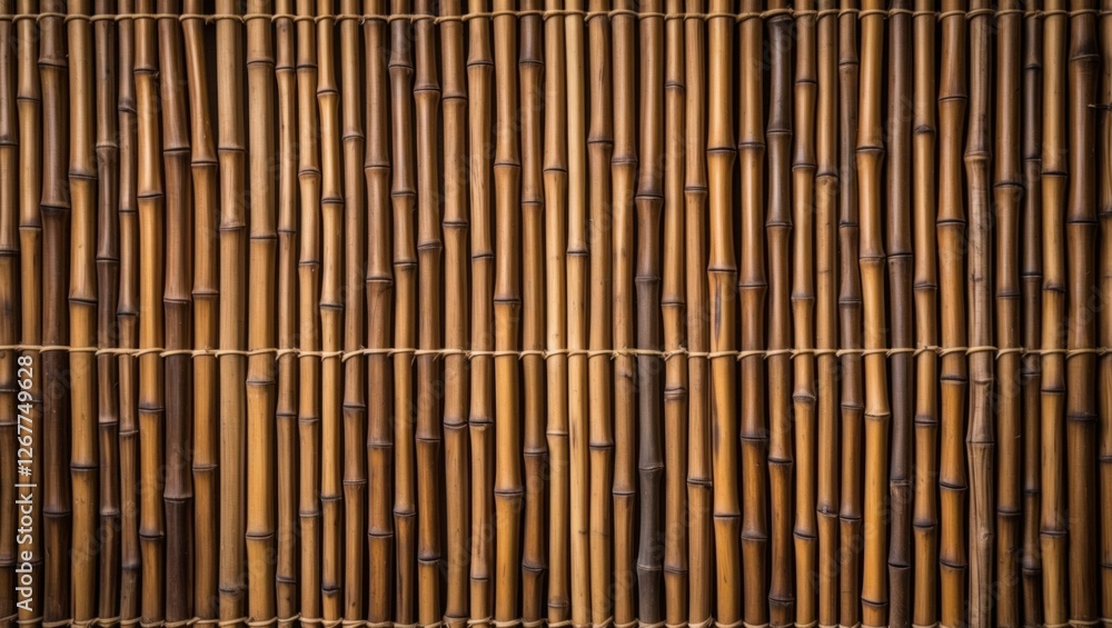 Bamboo fence texture with vertical poles arranged in a pattern natural wood background nature inspired design Copy Space Bamboo fence texture with vertical poles arranged in a pattern natural wood background nature inspired design Copy Space