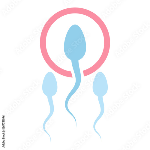Male sperm fertilize female egg icon