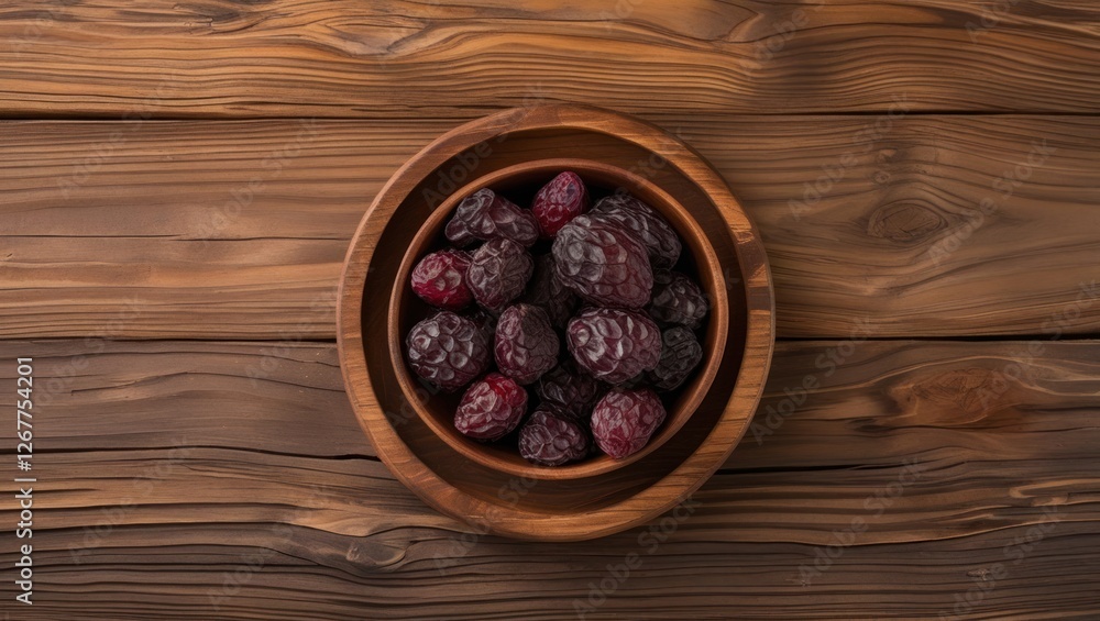 Bowl of fresh blackberries and raspberries on wooden table with natural texture Copy Space Bowl of fresh blackberries and raspberries on wooden table with natural texture Copy Space