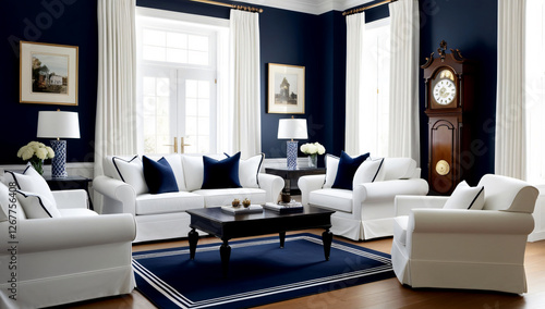 Living room design, classic style Living room model