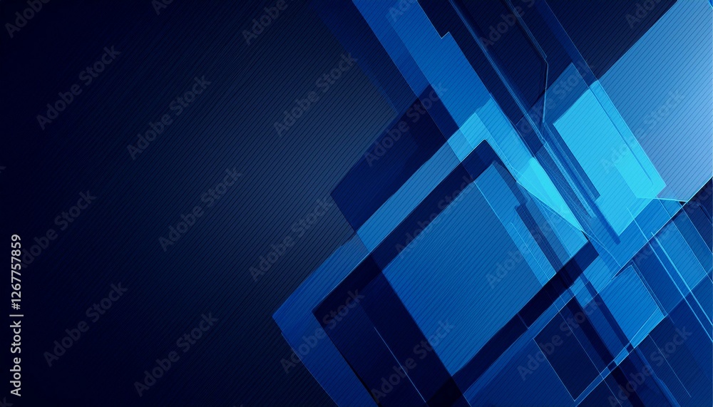 Fototapeta premium Dark blue abstract geometric grunge tech banner. Generated image