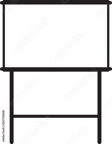 Wallpaper Mural Minimalist vector illustration featuring a blank whiteboard on a tripod, perfect for presentations, training, and education in office and classroom environments Torontodigital.ca