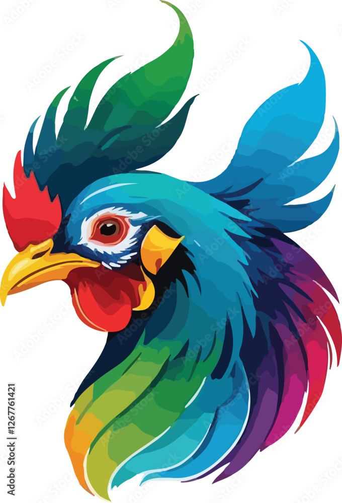 Naklejka premium Hen Illustration vector design, Hen logo and icon Design, Colorful Hen vector design