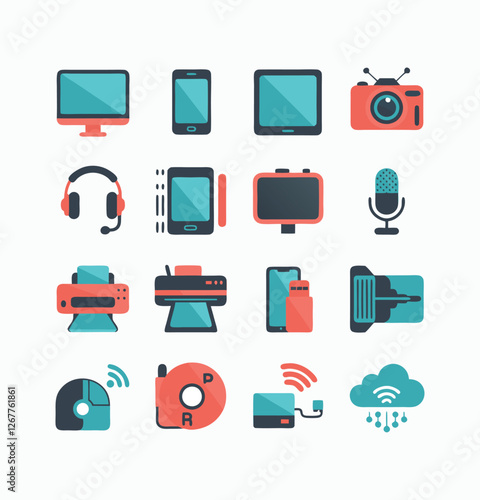 Technology icons symbol pack illustration creative concept