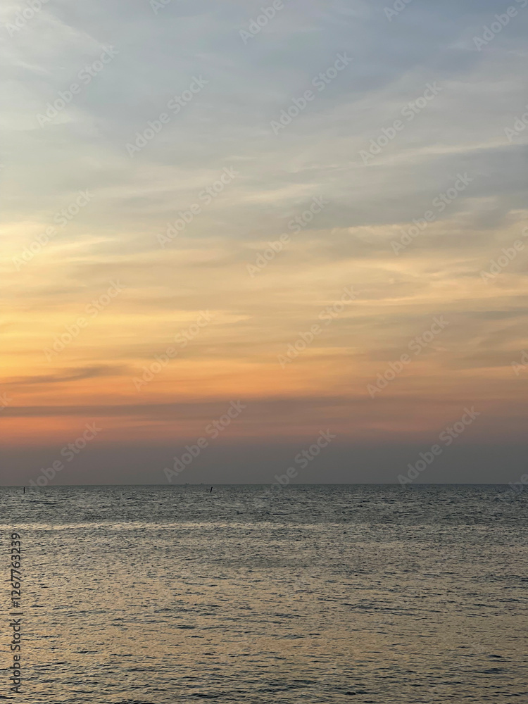 sunset over the sea , Bangsaen Chonburi Thailand sunset over the sea , Bangsaen Chonburi Thailand
