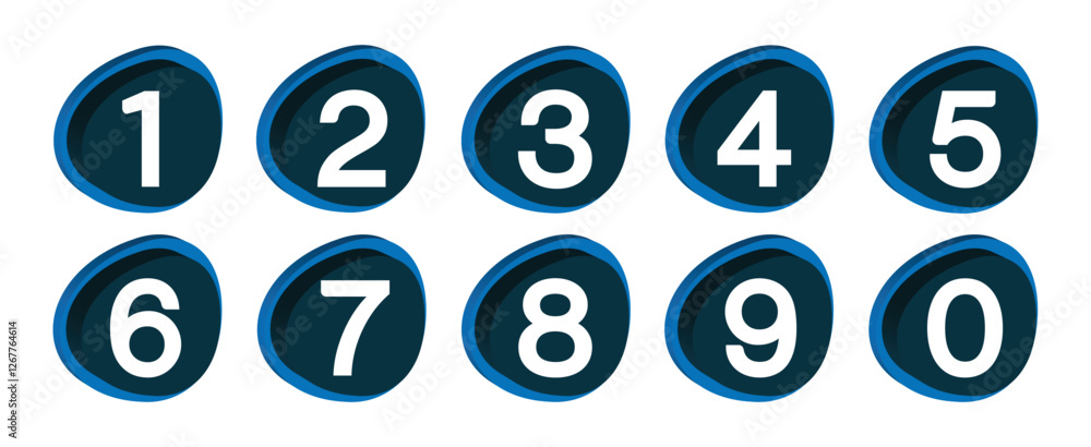 High-Quality Numbers Set 1 - 9 Vector Illustration High-Quality Numbers Set 1 - 9 Vector Illustration