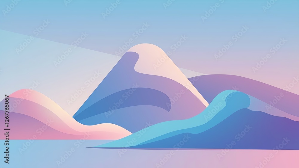Abstract mountains with pastel colors and shapes. Abstract mountains with pastel colors and shapes.