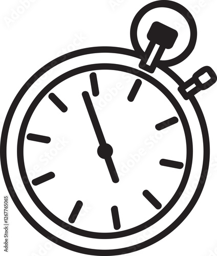 Stopwatch displaying hands at a specific moment, serving as a powerful symbol for concepts like time management, deadlines, and precision in various contexts