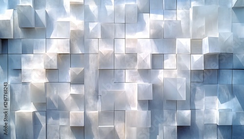 Modern Abstract Geometric Background with 3D White Shapes
