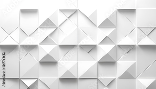 Modern Abstract Geometric Background with 3D White Shapes