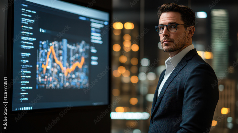 Fototapeta premium Corporate data analysis presentation insights for modern business environments