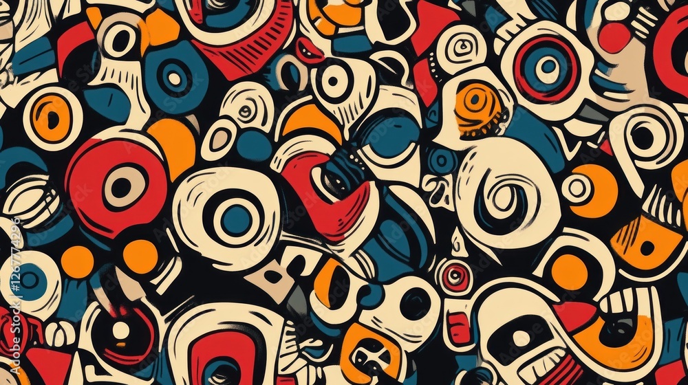 Abstract colorful doodle pattern background. (2) Abstract colorful doodle pattern background. (2)