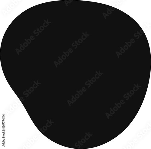 Irregular black blob shape with soft edges creating an abstract and organic form on a clean white background, ideal for modern and minimalist designs