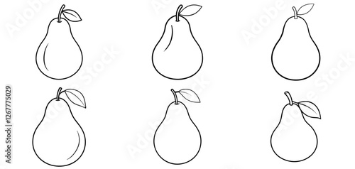 pear Coloring Page Printable Line Art Drawing