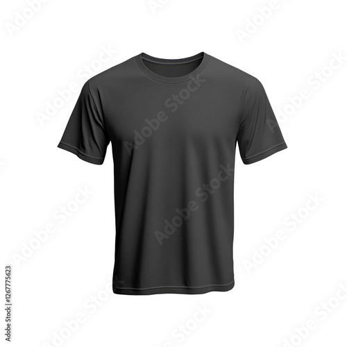 Dark Grey Crew Neck T-Shirt Mockup - Apparel Template for Design Presentation