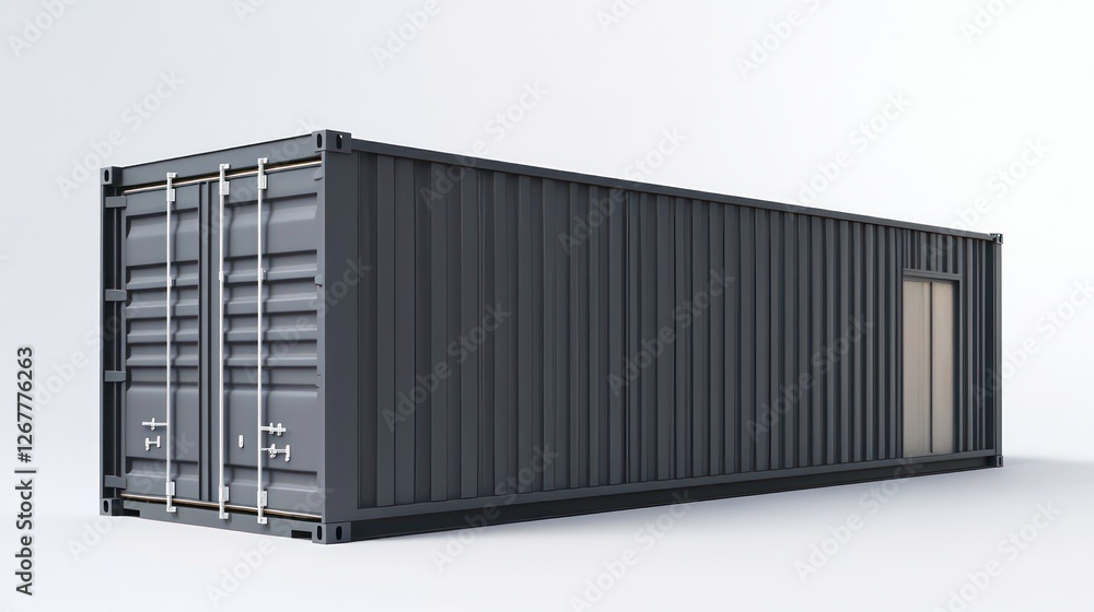 Modern shipping container home on white background Modern shipping container home on white background