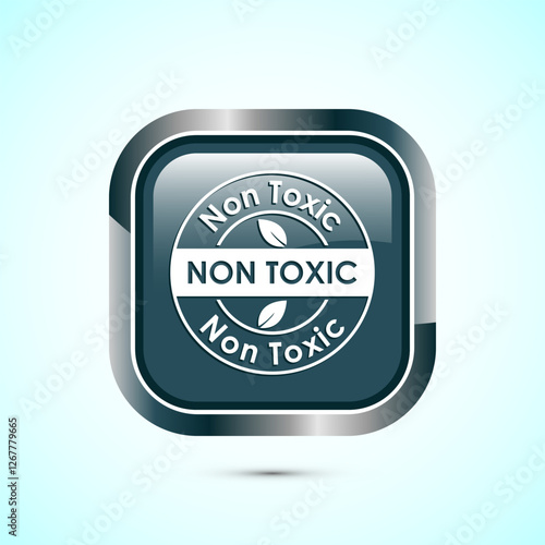 Non toxic icon design illustration. No harmful chemical sign. Gray color square button design