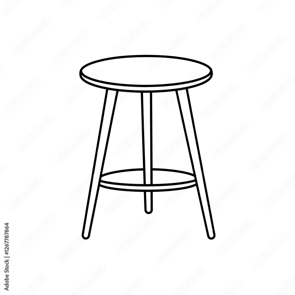 Minimalist round table with three legs, perfect for modern decor. Ideal for small spaces or as side table Minimalist round table with three legs, perfect for modern decor. Ideal for small spaces or as side table