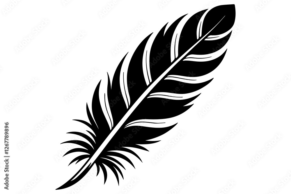 Bird feather icon silhouette design isolated Vector illustration
Bird feather icon silhouette design isolated Vector illustration