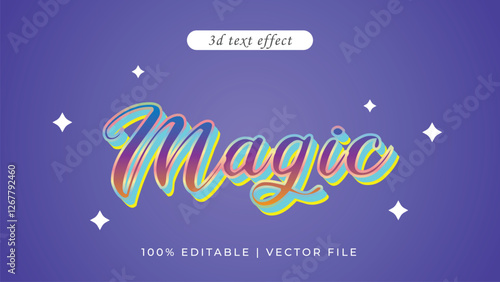 Magic 3d text effect eps vector, text effects fully Editable	
