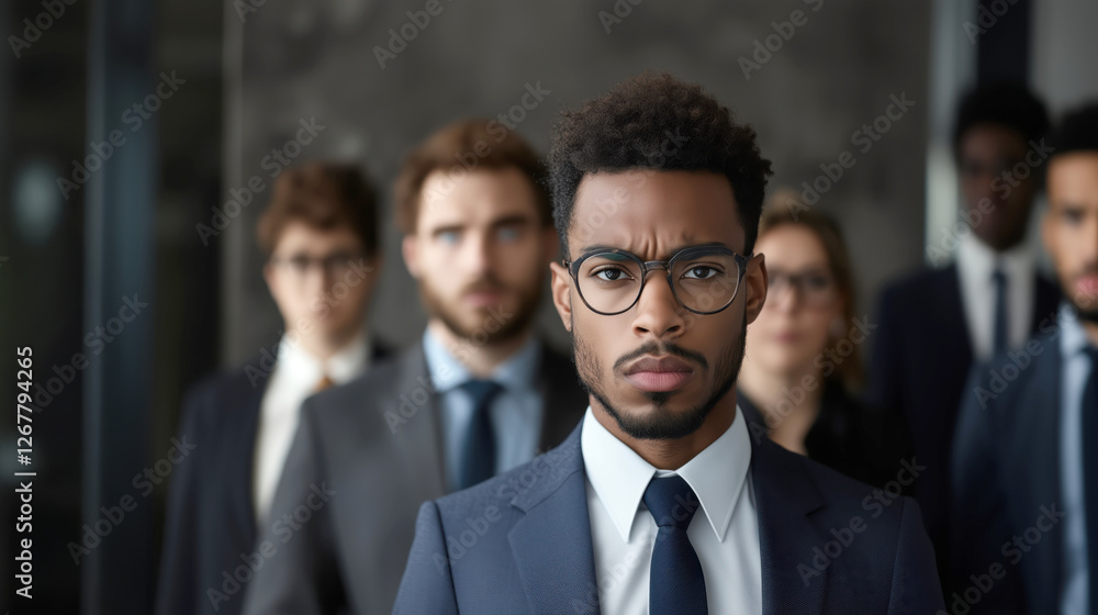 Professional Diverse Team in Office Environment Focusing on Leader Professional Diverse Team in Office Environment Focusing on Leader