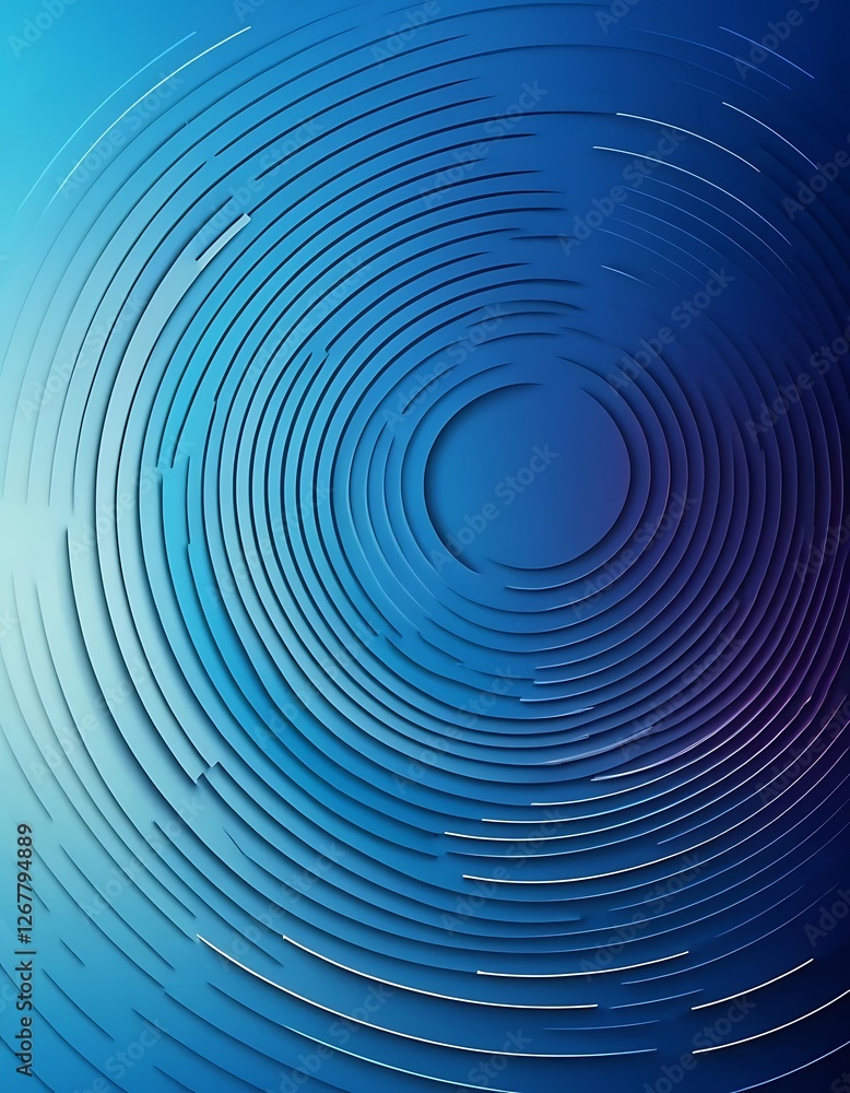 Mesmerizing concentric circles pattern with blue gradient background Mesmerizing concentric circles pattern with blue gradient background