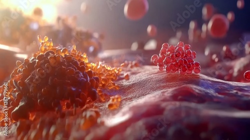 3d illustration of immune checkpoint proteins tigit and cd226 on t cells in cancer immunotherapy photo