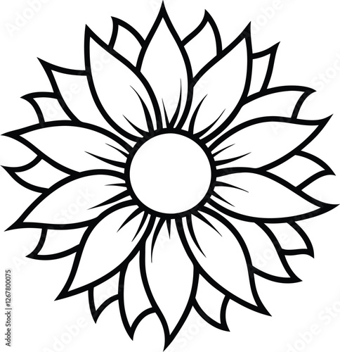 abstract sunflower icon vector illustration