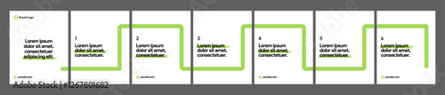 instagram creative portfolio carousel slider poster banner template social media post design green white background gray color flat clean minimal square size modern vector illustration
