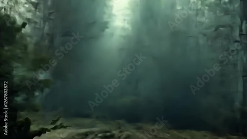 Nightmarish POV rush through ominous forest. Twisted branches and dark shadows create supernatural horror atmosphere, perfect for haunting thriller sequences. Raw fear and primal survival instincts.
