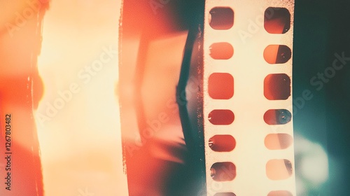 Creative film strip background with vibrant colors for artistic projects.