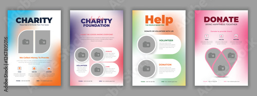 Charity Flyer Template for Nonprofit Fundraising Donation Event Helping Hands Community Support Volunteer Campaign Social Cause Awareness Elegant Modern Design for NGO Humanitarian Aid Promotion.