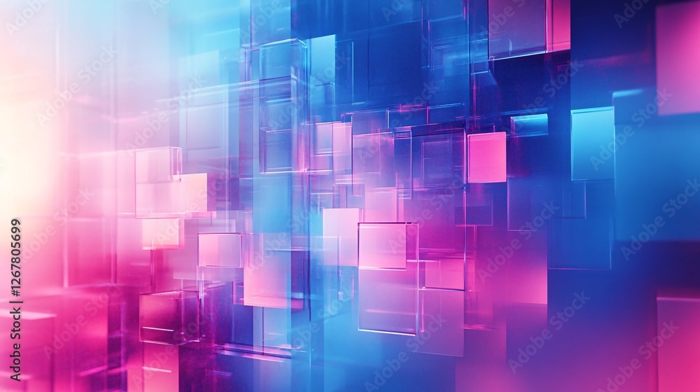 A vibrant, abstract design featuring overlapping transparent squares in shades of blue and pink, creating a futuristic digital backdrop. A vibrant, abstract design featuring overlapping transparent squares in shades of blue and pink, creating a futuristic digital backdrop.