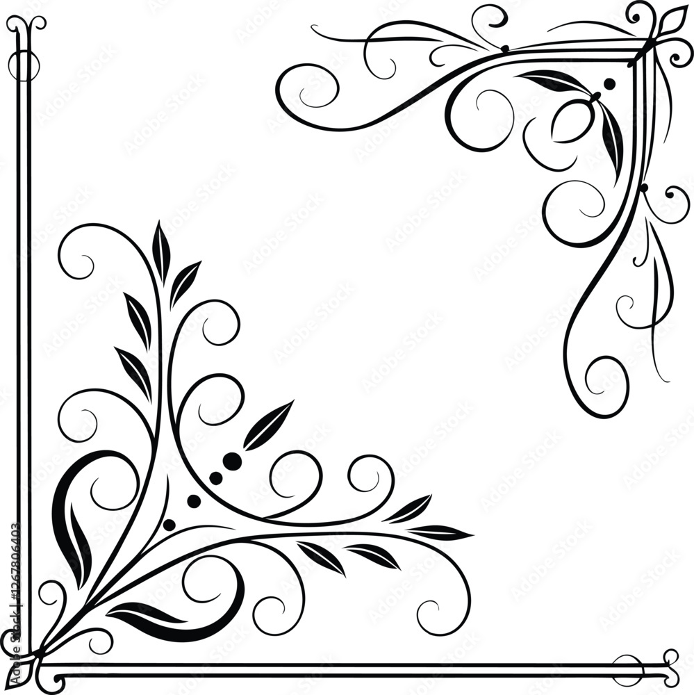 Decorative Swirl Corner Vector illustration Decorative Swirl Corner Vector illustration