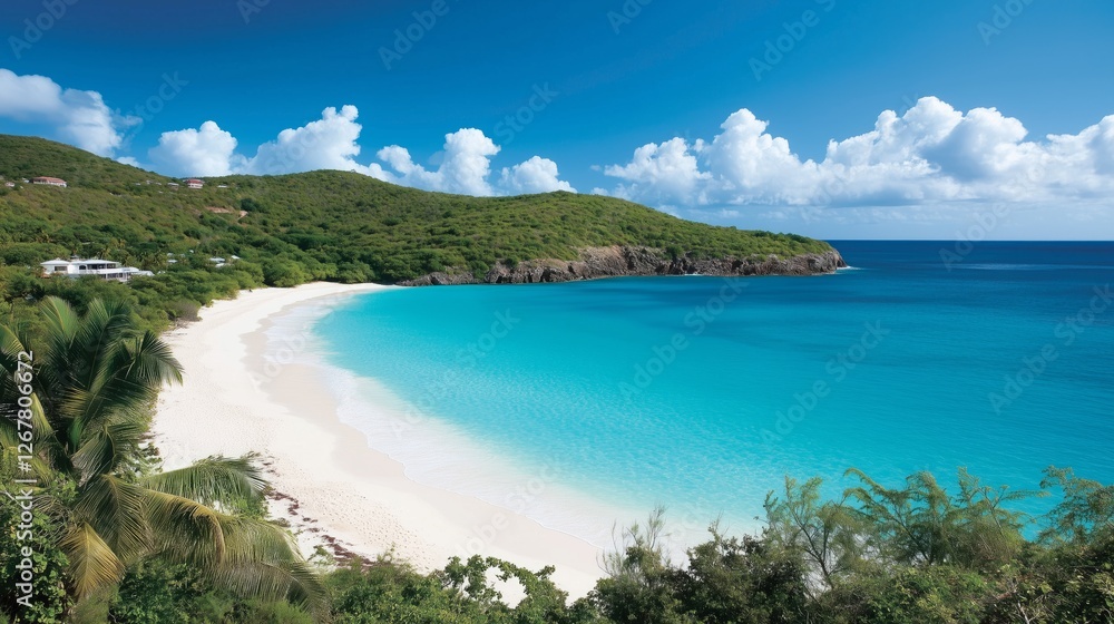 Relaxing beach day at a tropical paradise virgin islands nature scene Relaxing beach day at a tropical paradise virgin islands nature scene