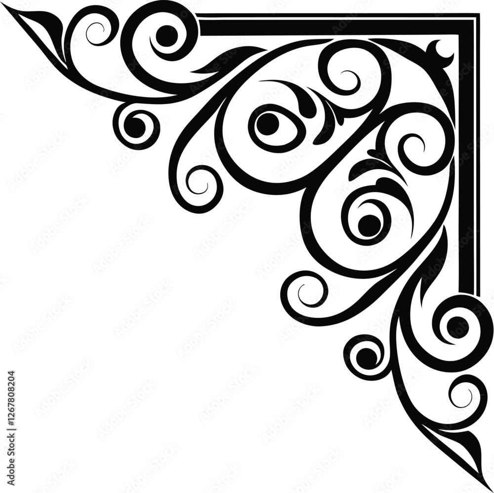 abstract corner floral design on white background abstract corner floral design on white background