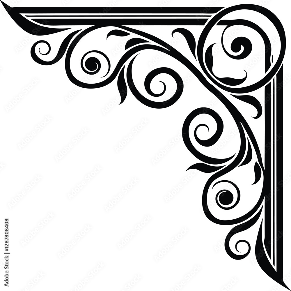 abstract corner floral design on white background abstract corner floral design on white background