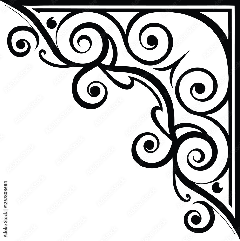 abstract corner floral design on white background abstract corner floral design on white background