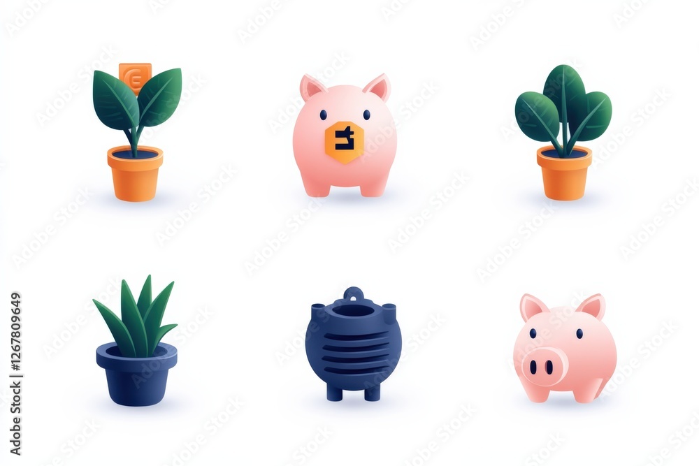 Obraz premium illustration of financial growth and saving money