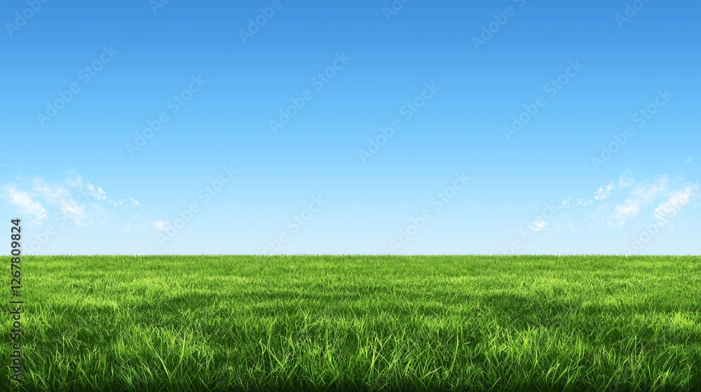 Sunny day, green grass field, blue sky, clouds, nature background, website banner Sunny day, green grass field, blue sky, clouds, nature background, website banner