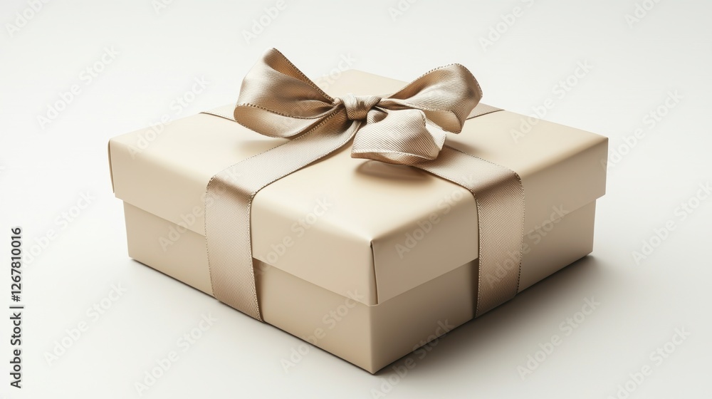 Obraz premium A beautifully wrapped gift box with a satin ribbon, symbolizing celebration.