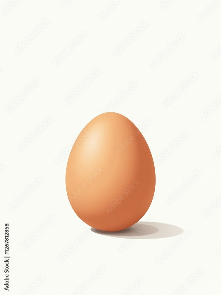 A Single Brown Chicken Egg Sits Alone On A Clean White Background With Plenty Of Empty Space Around It. 00002 A Single Brown Chicken Egg Sits Alone On A Clean White Background With Plenty Of Empty Space Around It. 00002