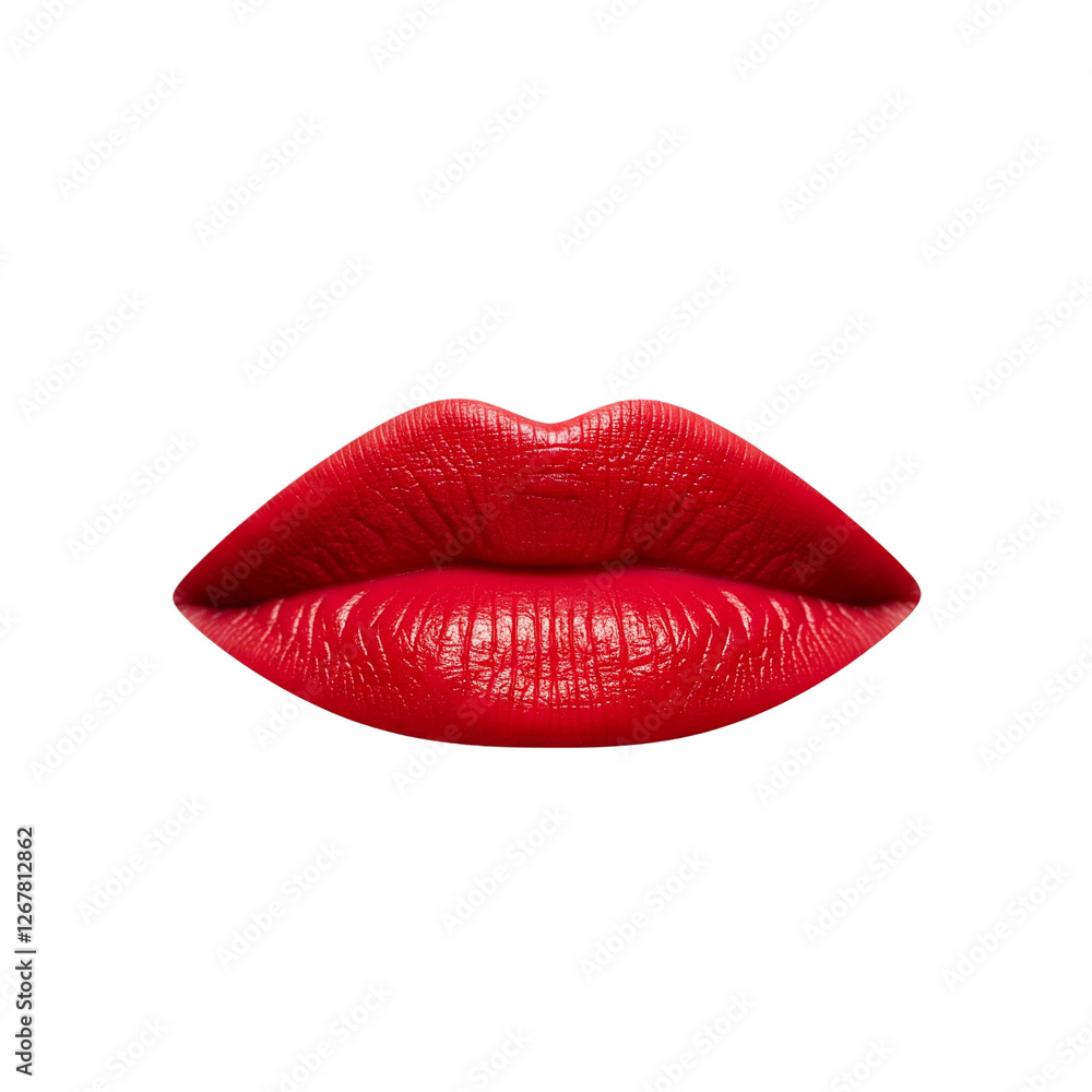 Vibrant red lips, perfectly isolated on a crisp white background—ideal for beauty, fashion, and cosmetic branding. Bold, striking, and ready to captivate! Vibrant red lips, perfectly isolated on a crisp white background—ideal for beauty, fashion, and cosmetic branding. Bold, striking, and ready to captivate!
