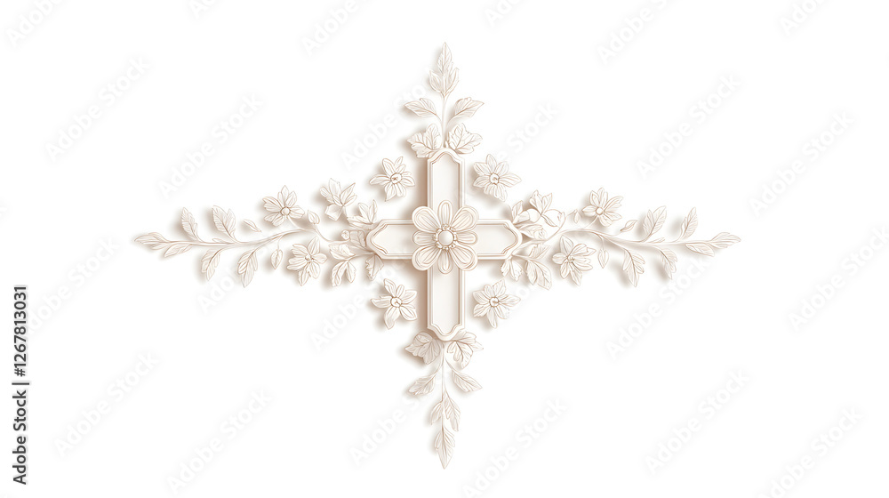 An Ornate Christian Cross Surrounded by Delicate Flora, Symbolizing Faith and Spirituality
An Ornate Christian Cross Surrounded by Delicate Flora, Symbolizing Faith and Spirituality