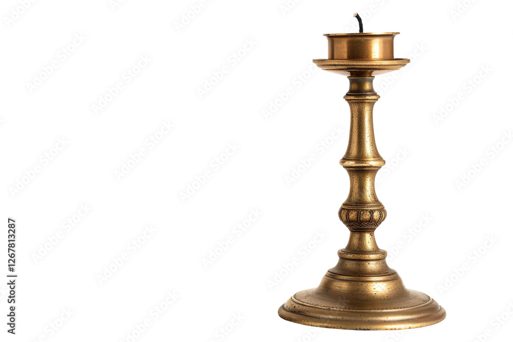 Unique candlestick holder with an artistic design and luxurious finish isolated on transparent background Unique candlestick holder with an artistic design and luxurious finish isolated on transparent background